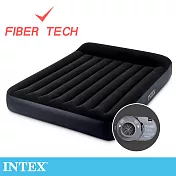 【INTEX】舒適雙人加大(FIBER TECH)內建電動幫浦充氣床-寬152cm(64149)