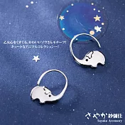 【Sayaka紗彌佳】925純銀可愛半圓耳鉤大象耳環 -單一款式