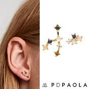 PD PAOLA 西班牙時尚潮牌 金色耳環 彩鑽星座耳環 925純銀鑲18K金 金牛座