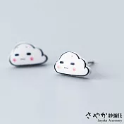 【Sayaka紗彌佳】925純銀超萌瞇瞇眼雲朵造型耳環 -單一規格