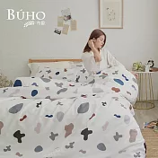 《BUHO》天然嚴選純棉雙人三件式床包組 《潮感迷城》