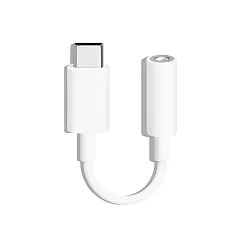 Google 原廠 USB─C 轉3.5 毫米數位耳機插孔轉接頭 (密封袋裝) 白色