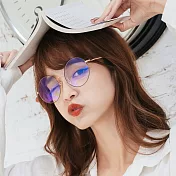 【ALEGANT】率性時尚玫瑰金光學圓框UV400濾藍光眼鏡