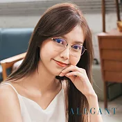 【ALEGANT】法式優雅復古輕量鈦金屬質感多角設計眉框UV400濾藍光眼鏡