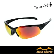 MOLA摩拉兒童(8-12)運動太陽眼鏡 黑色 多層膜鏡片 UV400  跑步/自行車/棒球- Tour-blrb