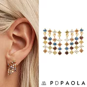 PD PAOLA 西班牙時尚潮牌 五色彩寶 流蘇垂墜式耳環 金色 WILLOW