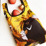 SunnyBag x 貓小姐Ms.Cat 摺疊購物袋 台灣黑熊與貓的秋日時光