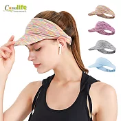 [Conalife]可折疊運動吸濕排汗髮帶遮陽帽 (1入) - 花紫色