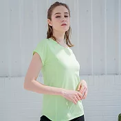 女款吸濕排汗涼感T恤- S 螢光綠