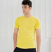 男款抑菌除臭短袖T恤- XL 黃色