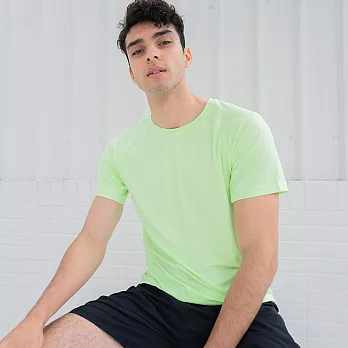 男款吸濕排汗涼感T恤- XL 螢光綠