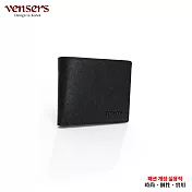【vensers】小牛皮潮流個性皮夾(TA302801黑色短夾)