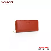 【vensers】小牛皮潮流個性皮夾(TA887513紅棕長夾)