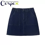 【U】CorpoX - 女款原色牛仔短裙  深丹寧色