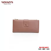 【vensers】小牛皮潮流個性皮夾(TC601602粉色長夾)