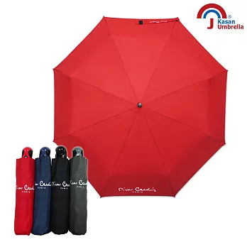 【皮爾卡登】超潑水防風自動雨傘- 紅色