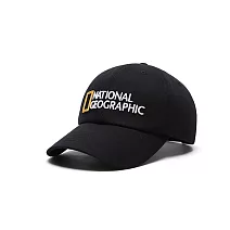 NATIONAL GEOGRAPHIC SOFT LOGO(PLUS) BALL CAP(SOFT FIT)  中性 休閒帽 黑 黑色