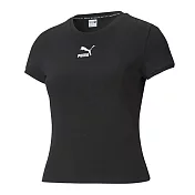 PUMA 流行系列Classics貼身短袖T恤 女 短袖上衣 黑色 S 黑