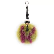 FENDI 卡爾造型綠色及紫紅色狐狸毛吊飾/鑰匙圈 (展示品) (綠色)