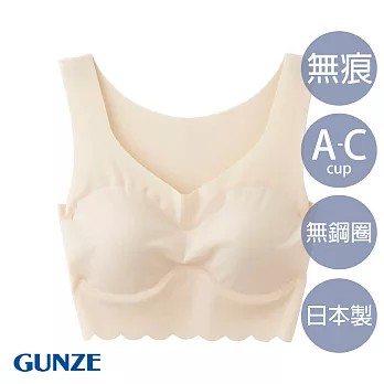 【日本GUNZE】日本製舒適無痕bra背心(TB2555-SLP) M 奶油