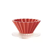 日本 ORIGAMI 陶瓷濾杯組S  紅色/AS樹脂