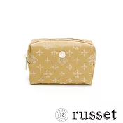 russet經典系列緹花布化妝包(小) 黃/淺灰