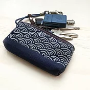 WaWu 拉鍊鑰匙包 客製接單生產 (青海波-藍)