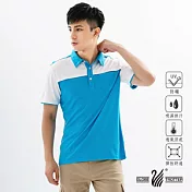 【遊遍天下】MIT男款吸濕排汗抗UV速乾機能POLO衫(GS10022) 2XL 淺藍