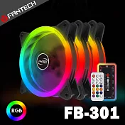 FANTECH 雙光圈遙控RGB燈效電腦風扇套組(FB-301)