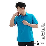 【遊遍天下】男款吸濕排汗抗UV機能POLO衫(GS1033) M 海藍藍