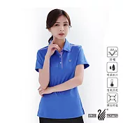 【遊遍天下】女款格紋抗UV吸濕排汗POLO衫(GS1014) XL 水藍