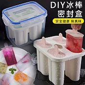 密封製冰棒盒 DIY冰棒模具 (含保鮮盒) 4支組-冰棍隨機色