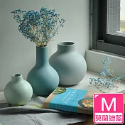 【Meric Garden】北歐啞光釉創意陶瓷花瓶/花器莫蘭迪藍M