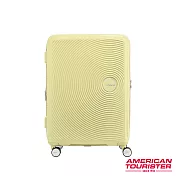 AT美國旅行者 30吋Curio立體唱盤防盜拉鍊硬殼可擴充TSA行李箱(奶黃)