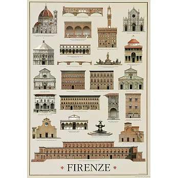 義大利 IFI 海報/包裝紙 佛羅倫斯歷史建築