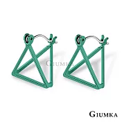 GIUMKA 幾何三角耳針式耳環 韓系流行時尚 淑女款 一對價格  多款任選  MF07058 綠色