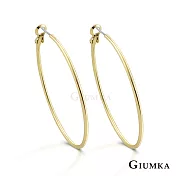 GIUMKA抗過敏鋼針 簡約C型 精鍍黃K 針式耳環 寬 0.18 CM 金色 一對價格 MF020001-4 金色3.0 CM