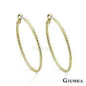 GIUMKA 抗過敏鋼針 簡約圈圈 精鍍正白K/黑金/黃K 寬 0.2 CM 針式耳環 一對價格 MF020002 金色 ‧約 3.0 CM