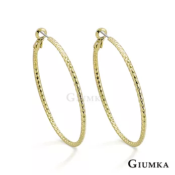 GIUMKA 抗過敏鋼針 簡約圈圈  精鍍正白K/黑金/黃K 寬 0.2 CM 針式耳環 一對價格 MF020002 金色 ‧約 3.0 CM