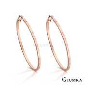 GIUMKA 抗過敏鋼針 華麗圈圈 精鍍玫瑰金 寬 0.19 CM 針式耳環 一對價格 MF020004 玫金 ‧約 3.0 CM