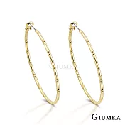 GIUMKA 抗過敏鋼針 多切面圈圈 精鍍正白K/黑金/黃K 寬 0.20 CM 針式耳環 一對價格 MF020007 金色 ‧約 3.0 CM