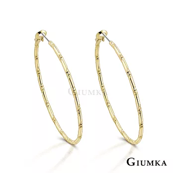 GIUMKA 抗過敏鋼針 多切面圈圈 精鍍正白K/黑金/黃K 寬 0.20 CM 針式耳環 一對價格 MF020007 金色 ‧約 3.0 CM