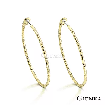 GIUMKA 抗過敏鋼針 亮麗切面圈圈 精鍍正白K/黑金/黃K 寬 0.20 CM 針式耳環 一對價格 MF020009 金色 ‧約 3.0 CM