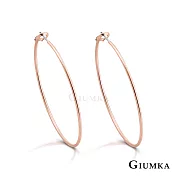 GIUMKA 抗過敏鋼針 簡約 C 型 精鍍玫瑰金 寬 0.12CM 針式耳環 一對價格 MF020012 玫金 ‧約 3.0 CM