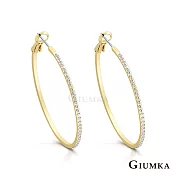 GIUMKA 抗過敏鋼針 圈圈C型針式耳環 精鍍正白K/黑金/黃K 寬約 0. 17 CM 一對價格 MF020017 金色 ‧約 3.0 CM
