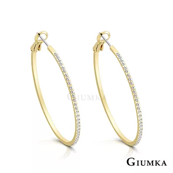 GIUMKA 抗過敏鋼針 圈圈C型針式耳環 精鍍正白K/黑金/黃K 寬約 0. 17 CM  一對價格 MF020017 金色 ‧約 3.0 CM