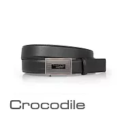 職場新鮮人 父親節 情人節送禮 Crocodile 壓紋 寬版自動扣式 真皮紳士皮帶 (35mm) 0101-25007-01 38 黑色