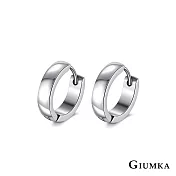 GIUMKA 抗過敏鋼 易扣耳骨 針式耳環 寬 0.40 CM 一對價格 MF020031 銀色約 0.9 CM
