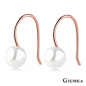 GIUMKA 簡約珍珠耳環 精鍍正白K 銀色/玫金色 氣質款 一對價格 MF20089 玫金款