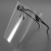 防疫面罩2入 鏡架式可調整角度防護透明面罩 黑色框2入